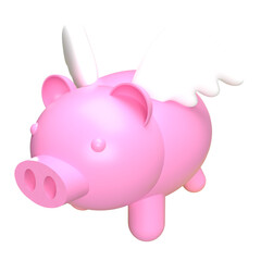 The Pink Piggy fly  png image