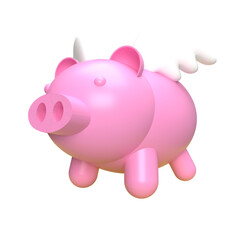 The Pink Piggy fly  png image