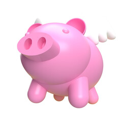 The Pink Piggy fly  png image
