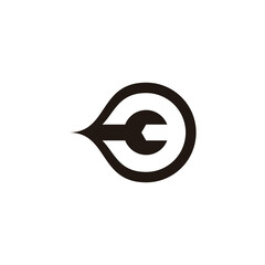 wrench swoosh auto service symbol logo vector