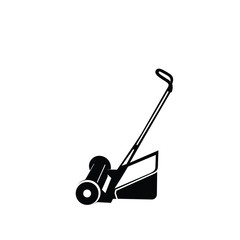 Lawn mower logo silhouette