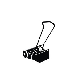 Lawn mower logo silhouette