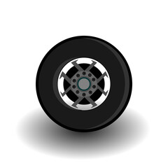 car wheel vector black color isolate background, suitable for car design elements and attributes