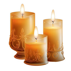 Candles Design Elements Isolated on Transparent Background: A Graphic Design Masterpiece with Clear Alpha Channel for Overlays in Web Design, Digital Art, and PNG Image Format (generative AI)