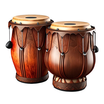 Bongos Design Elements Isolated on Transparent Background: A Graphic Design Masterpiece with Clear Alpha Channel for Overlays in Web Design, Digital Art, and PNG Image Format (generative AI)