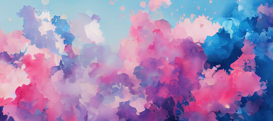 colorful watercolor brush background with Generative AI Technology