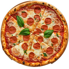 Pizza Design Elements Isolated on Transparent Background: A Graphic Design Masterpiece with Clear Alpha Channel for Overlays in Web Design, Digital Art, and PNG Image Format (generative AI)