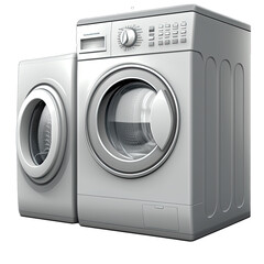 Washer and dryer Design Elements Isolated on Transparent Background: A Graphic Design Masterpiece with Clear Alpha Channel for Overlays in Web Design, Digital Art, and PNG Image Format (generative AI)