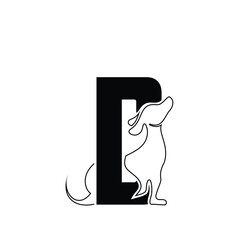 Letter d logo design dog