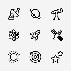 set of space icons for web design