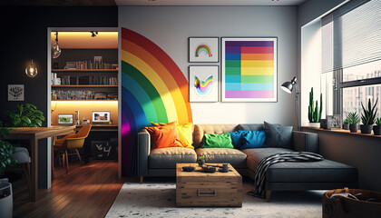 LGBTQIA+ friendly living space, modern