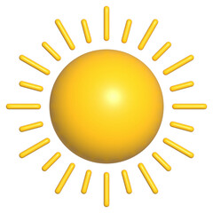 illustration of 3d sun icon isolated on white background