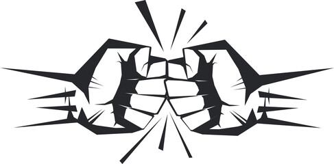 Two clenched fists bumping vector illustration