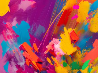Colored oil paint explosion on a white background. Abstract closeup on backdrop. Colorful explode. Paint holi, oil, canvas