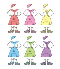 アイドル衣装のイラストセット