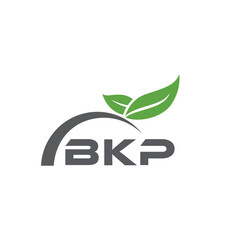 BKP letter nature logo design on white background. BKP creative initials letter leaf logo concept. BKP letter design.
