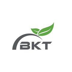 BKT letter nature logo design on white background. BKT creative initials letter leaf logo concept. BKT letter design.
