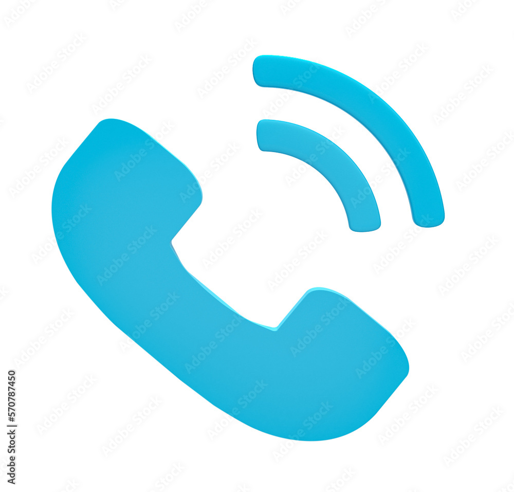 Poster 3d rendering. phone call icon isolated on transparent background