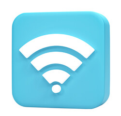 3d rendering, Icon Wi-Fi, wireless internet network symbol isolated on transparent background
