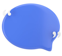 Speech bubble with double quote. 3D illustration.