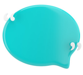 Speech bubble with double quote. 3D illustration.