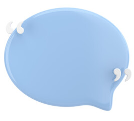 Speech bubble with double quote. 3D illustration.