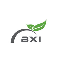 BXI letter nature logo design on white background. BXI creative initials letter leaf logo concept. BXI letter design.