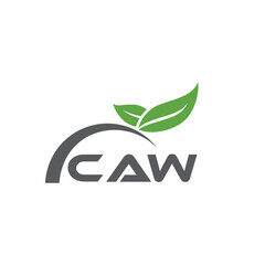 CAW letter nature logo design on white background. CAW creative initials letter leaf logo concept. CAW letter design.
