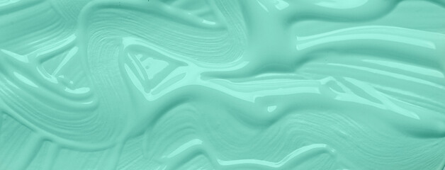 Obraz premium Closeup view of mint brushstrokes