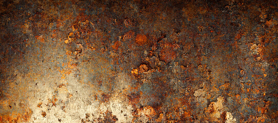 rusty zinc iron wall texture background with Generative AI Technology