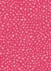 Valentine's Day Hearts Hand Drawn Pattern Two
