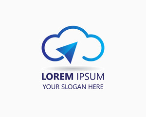 cloud plane logo design template vector. cloud illustration