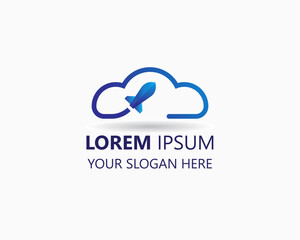 cloud plane logo design template vector. cloud illustration