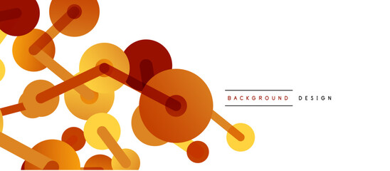 Line points connections geometric abstract background. Circles connected by lines. Trendy techno business template for wallpaper, banner, background or landing