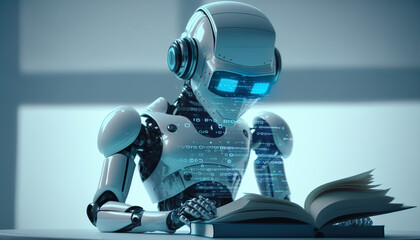 Ai humanoid robot,artificial intelligence or machine learning concepts.globalization and technology development.