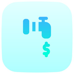 money flow flat gradient icon