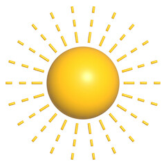 illustration of 3d sun icon