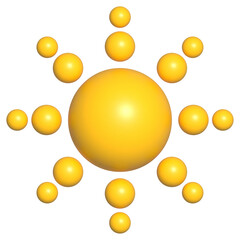 illustration of 3d sun icon