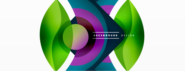 Creative geometric wallpaper. Minimal abstract background. Circle wave and round shapes composition vector illustration for wallpaper banner background or landing page