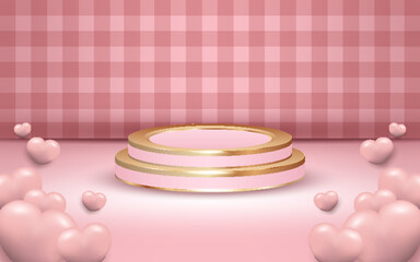 Podium on a Pink Background