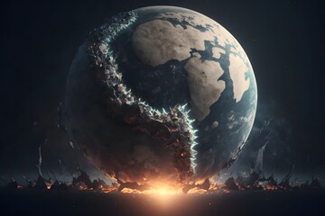 damaged earth created using AI Generative Technology