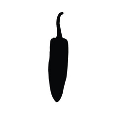 A vector illustration black chilli pepper icon isolated on white background