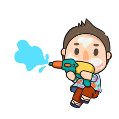 cute cartoon drawings Happy Songkran Day Thailand