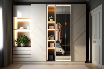 modern wardrobe interior created using AI Generative Technology