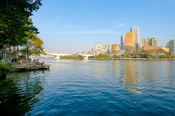 Fototapeta premium Liangting and Liuzhou City Scenery, Guangxi, China
