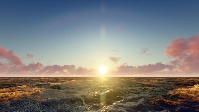 Time-lapse photography of sunrise over the sea in the morning