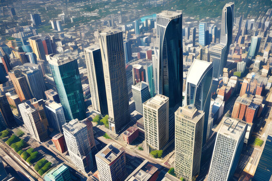 A sharp image of a very big city skyline (a.i. generated)