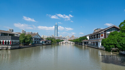 Fototapeta na wymiar Wenzhou City Landscape Street View