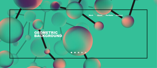 Line points connections geometric abstract background