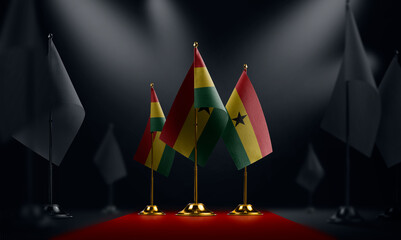 The Ghana national flag on the red carpet